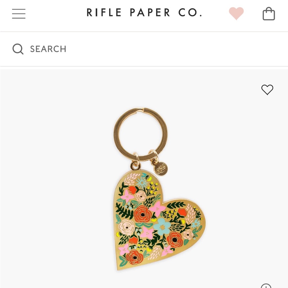 Rifle Paper Co. Floral Heart Keychain - Picture 2 of 3